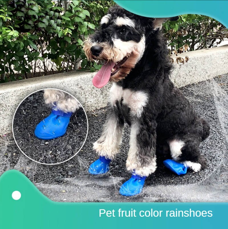 S Dog Shoes Pet Waterproof rain Balloon Rubber Boots Footwear cat Socks For small dogs Corgi Teddy Bichon