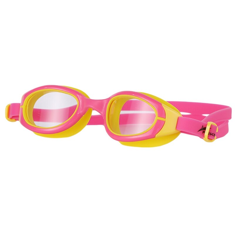 Børn teenagere svømme beskyttelsesbriller pige dreng vandtæt anti-tåge hd plating svømmebriller justerbare børn svømme øjentøj: Lyserød gul