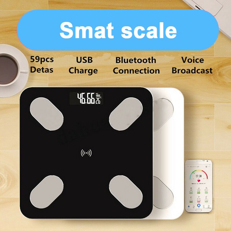 Bluetooth Smart Electronic Scale Digital Display Battery Powered Body Fat Scales