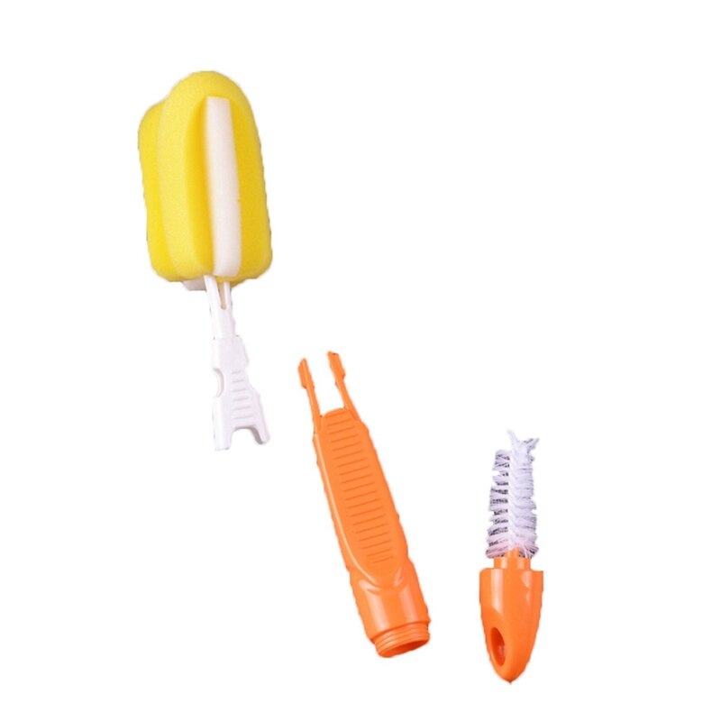 Abnehmbare babyflaschenbürste, 2 in- in-1 multifunktionales reinigungsset mit saugerbürste, schwamm, becherbürste und reiniger