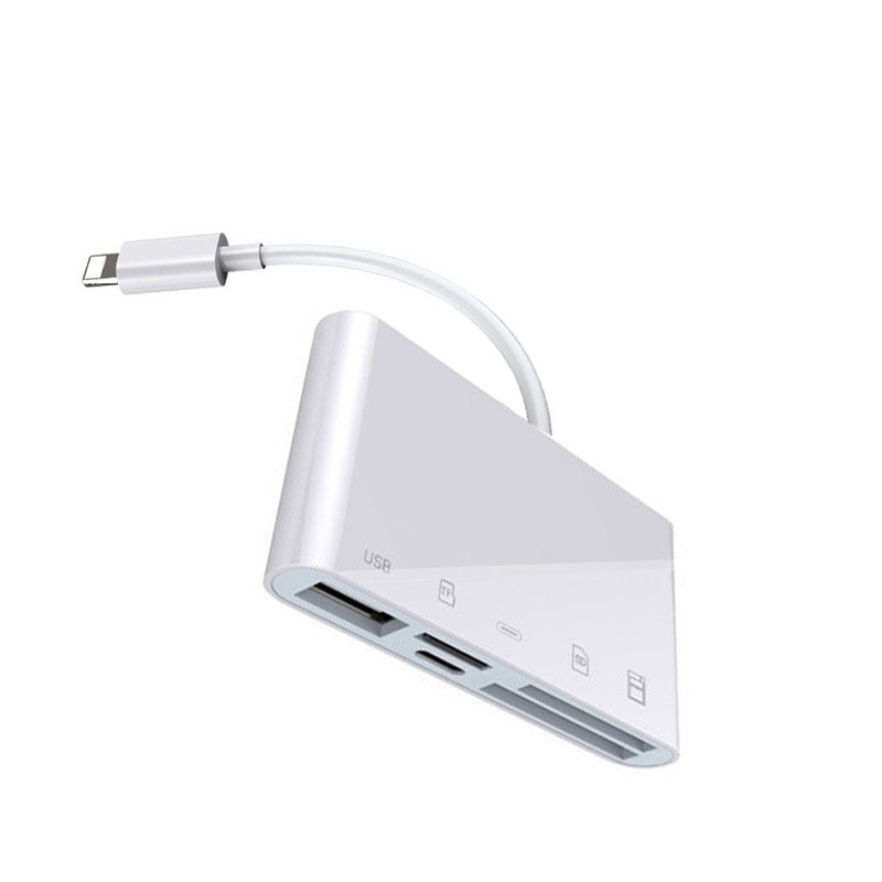 Ios 13 sd tf xqd kort usb 3.0 kortläsare stöd usb mus u flash disk enhet otg adapter för iphone 11 pro max x xs  xr 7 8 12