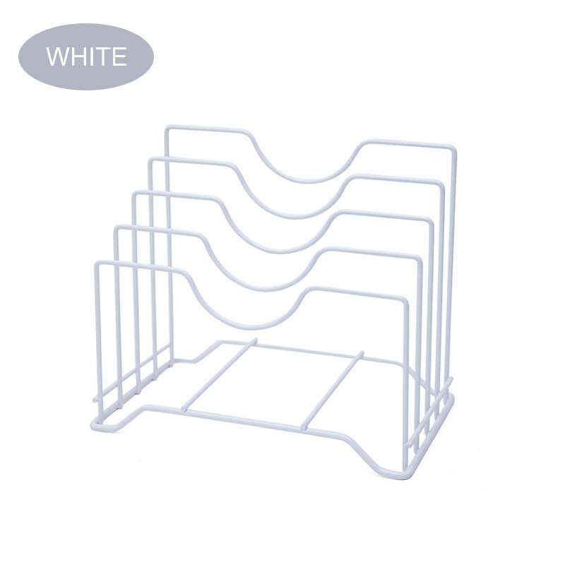 Multifunctional Pot Lid Holder Lid Organizer Metal Pot Lid Rack Storage Pan Lid Cover Cabinet Pantry Holder Rack Organizer: White