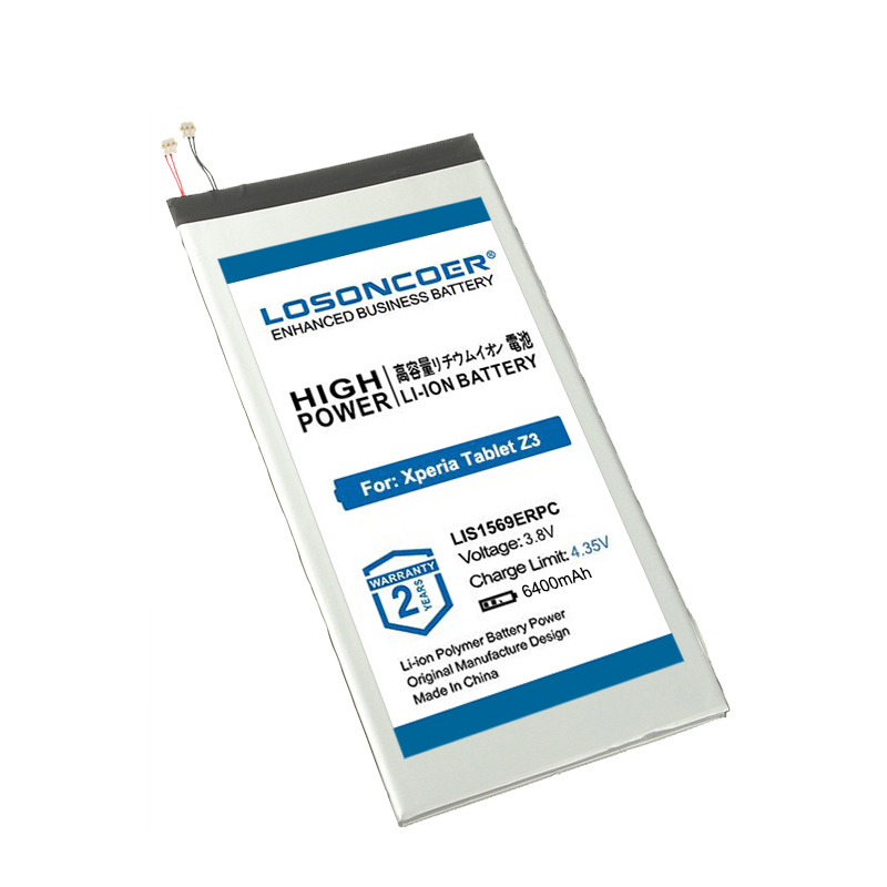 Batteria LOSONCOER 6400mAh LIS1569ERPC per batteria Sony Xperia tavoletta Z3 compatto SGP611 SGP612 SGP621