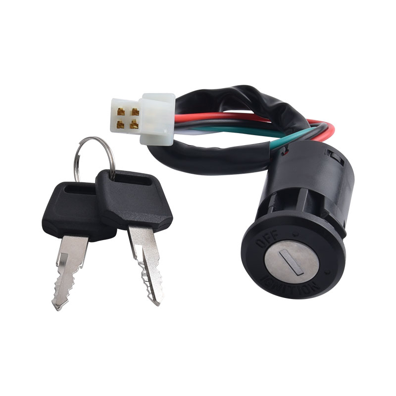 Interruptor de encendido modificado para motocicleta, reemplazo de cilindro de bloqueo de llave, 4 cables para ATV 50 70 90 110 125 CC partes de motocicleta