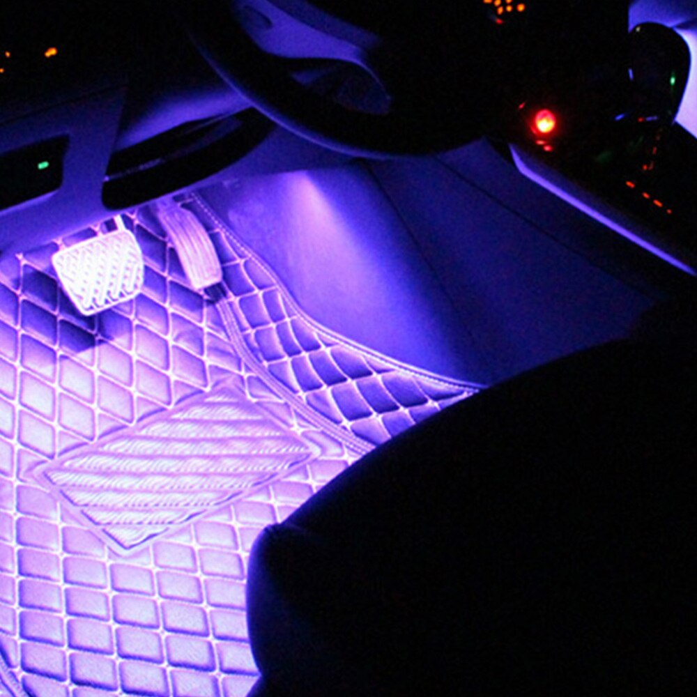 1 conjunto de luz interior decoração usb luz ambiente automático 4 em 1 decoração do carro luz atmosfera lâmpada para carro diy auto