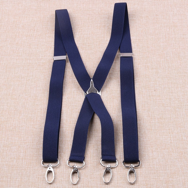 Bretelles unisexe pour adultes, 2.5cm de largeur, 4 crochets, bretelles réglables, élastique, dos, pour femmes, couleur unie