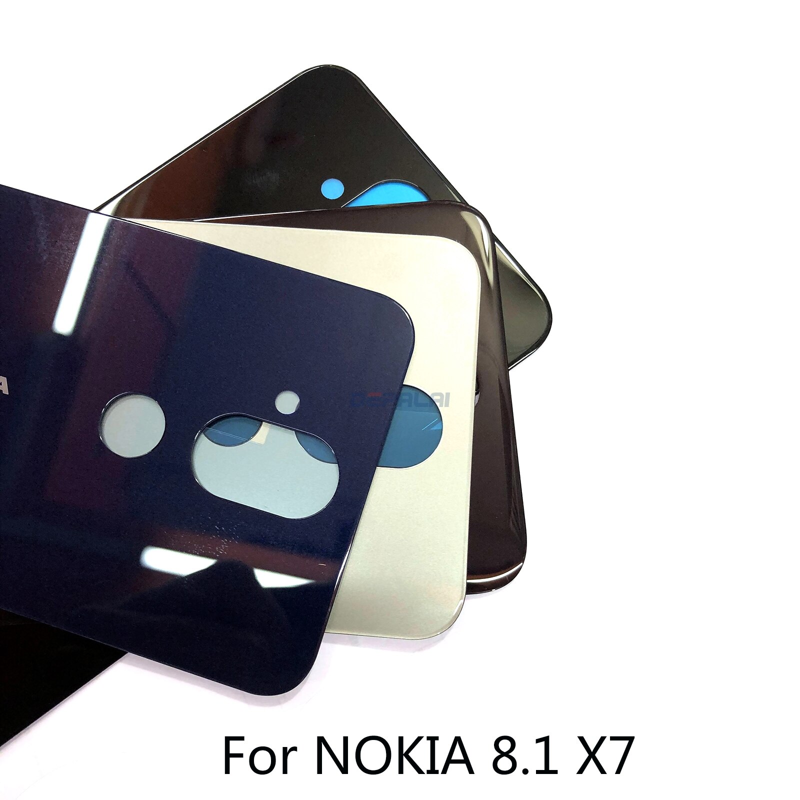Para NOKIA 7,1 8,1 X7 cubierta trasera de la batería funda carcasa trasera vidrio piezas de repuesto