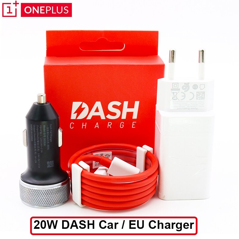 Originele Oneplus Eu Charger 5V4A Auto Dash Oplader Voor Een Plus 6T 5/5T/3/3T Dash Lading Adapter Dash 4A Usb Charge Type C Kabel