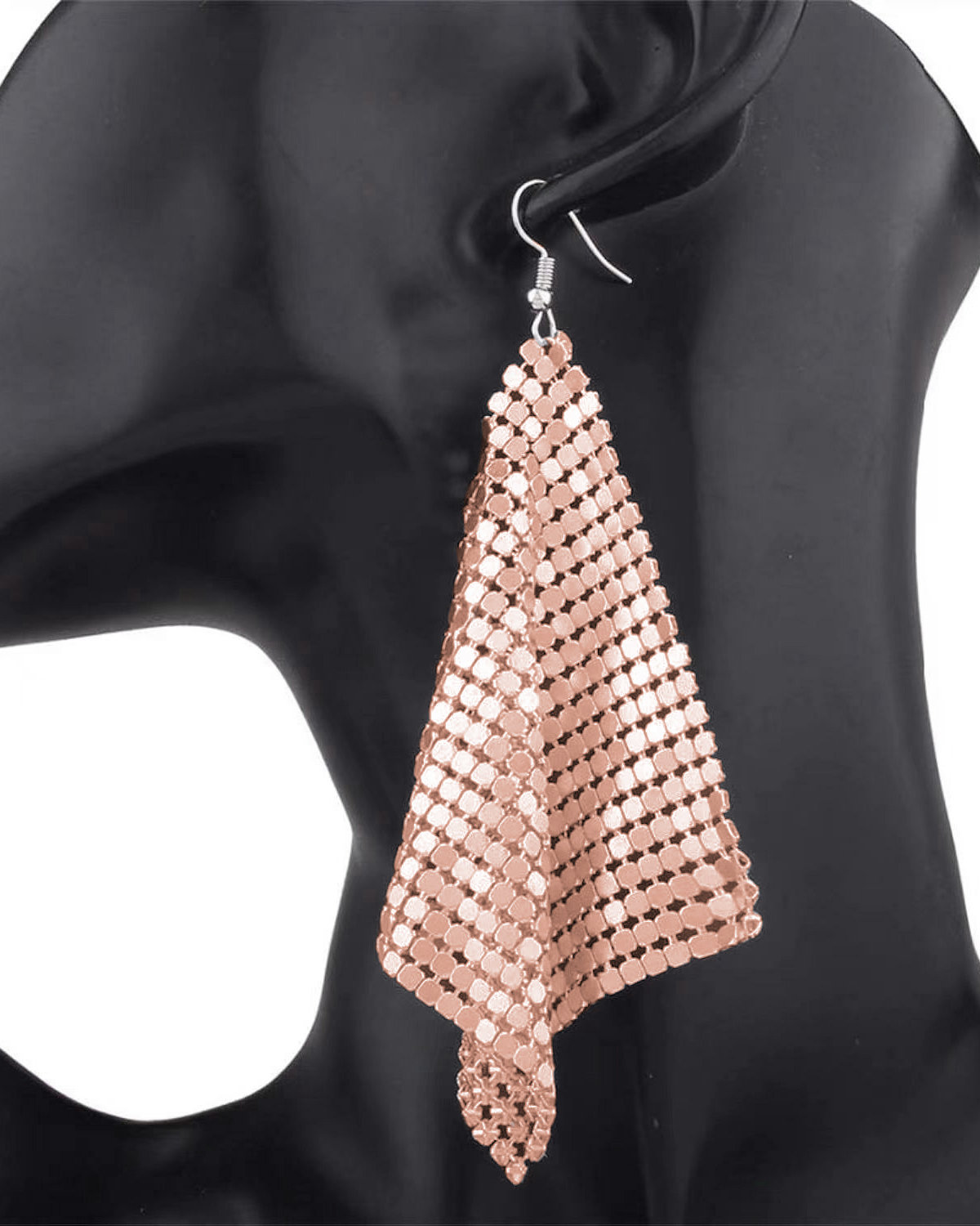 Glanzende Metalen Pailletten Oorbellen Voor Vrouwen Mode Kwastje Geometrische Lange Stijl Earring Verklaring Sieraden Meisjes Wedding Party: Rose Goud Kleur