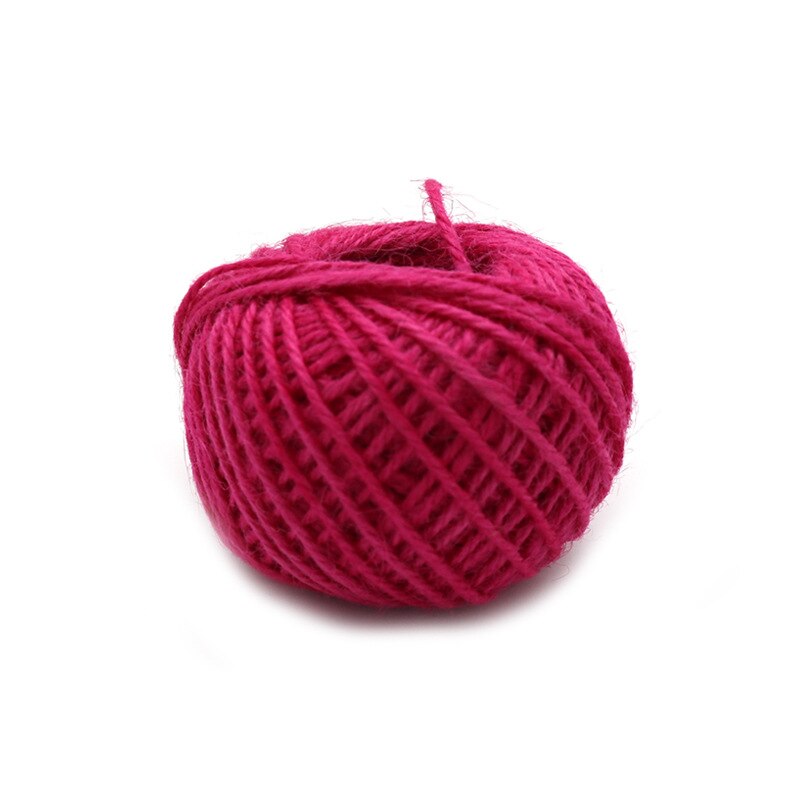 50 m handgemaakte diy kleuren henneptouw 2mm kleuren gevlochten touw fotowanddecoratie kersttouw touw: 6 rozenrood