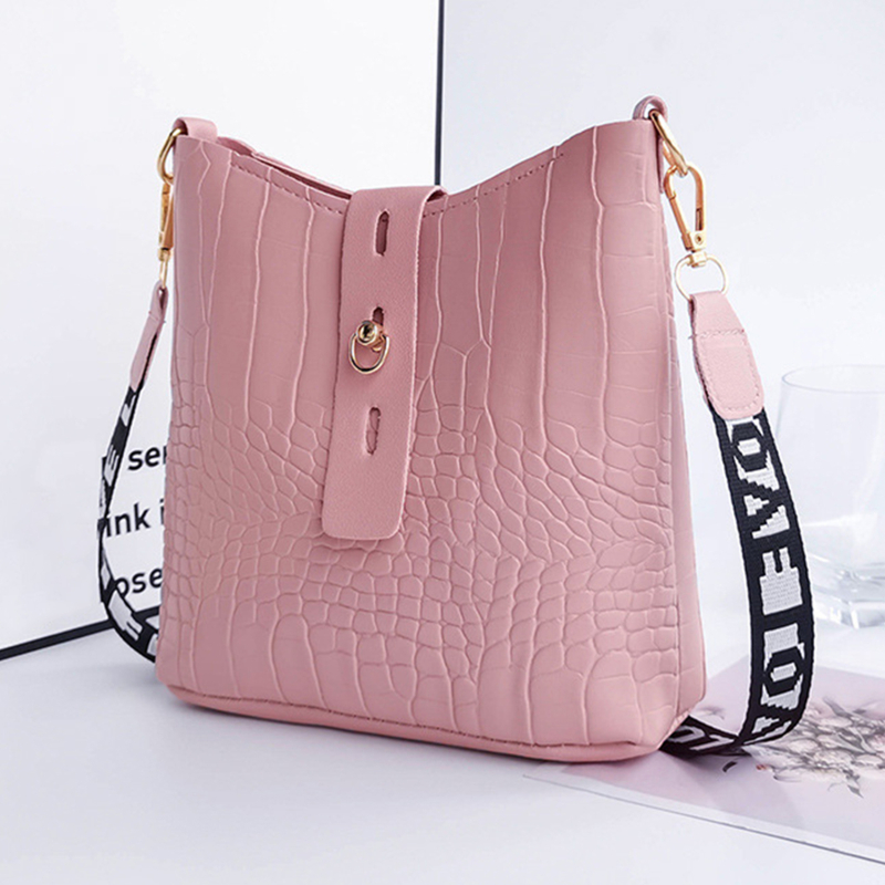 Crocodile Messenger Bags For Women Luxury Ladies Handbags Bucket Bag Pu Leather Crossbody Shoulder Bag Female: green