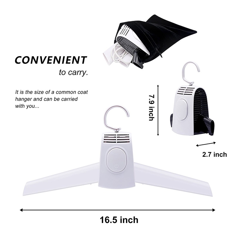 Portable Electric Clothes Drying Hangers Rack Dryer Hanger Folding Travel Laundry Shoes Clothes Dryer MachineTravel