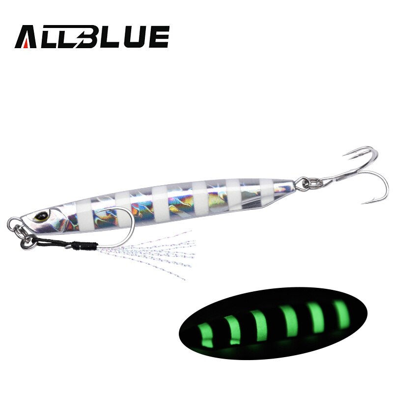 Allblue Drager Super Slanke Ssz Metalen Casting Jig 20G 30G Shore Slepen Cast Jigging Lepel Zink Vissen Lokken kunstmatige Aas Pakken: 30g / Color D