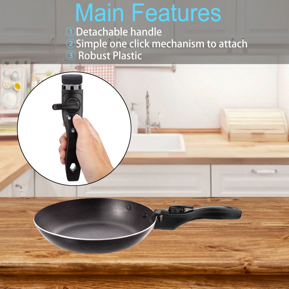 Poignée de casserole universelle amovible, Anti-brûlure, démontable, pratique pour la cuisine