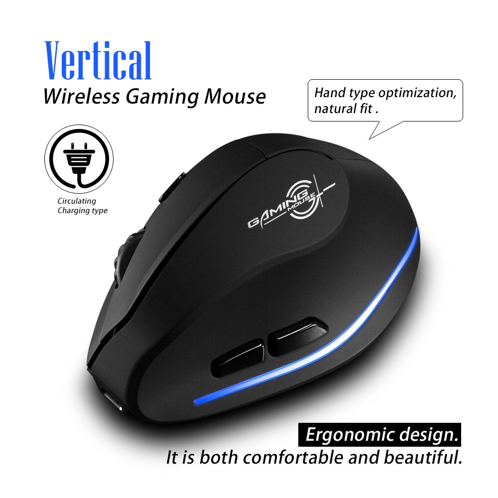 F-35 Wireless Mouse Vertical Mouse Ergonomic Rechargeable Mice 2400DPI Optional Portable Gaming Mouse for Mac Laptop PC Computer