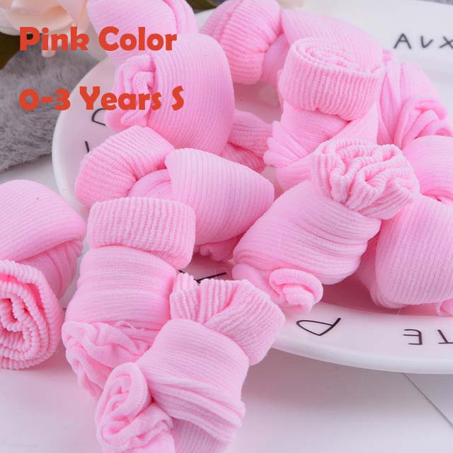 10 Paren/pak Snoep Kleur Babysokjes Dunne Zomer Sokken Kinderen Baby Jongens Meisjes Bebe Meias 0-3-9 jaar: 0 to 3 S Pink