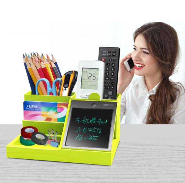 Lcd Schrijfblok Multifunctionele Pen Houder Afstandsbediening Houder Visitekaartjes Moible Telefoon Houder Bureau Opslag