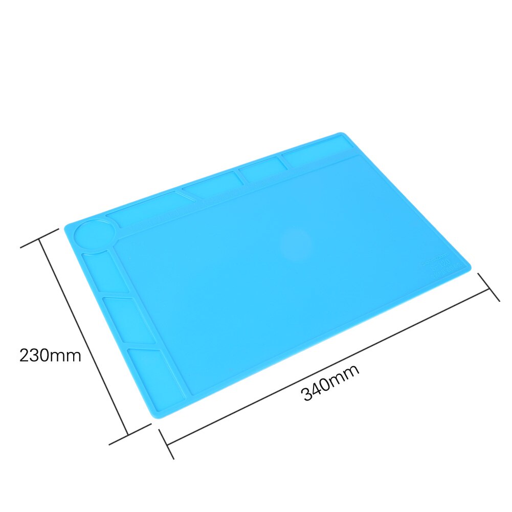 Warmte Isolatie Siliconen Pad Bureau Mat Onderhoud Platform Voor Bga Solderen Reparatie Station Met Magnetische Sectie 34X23 Cm