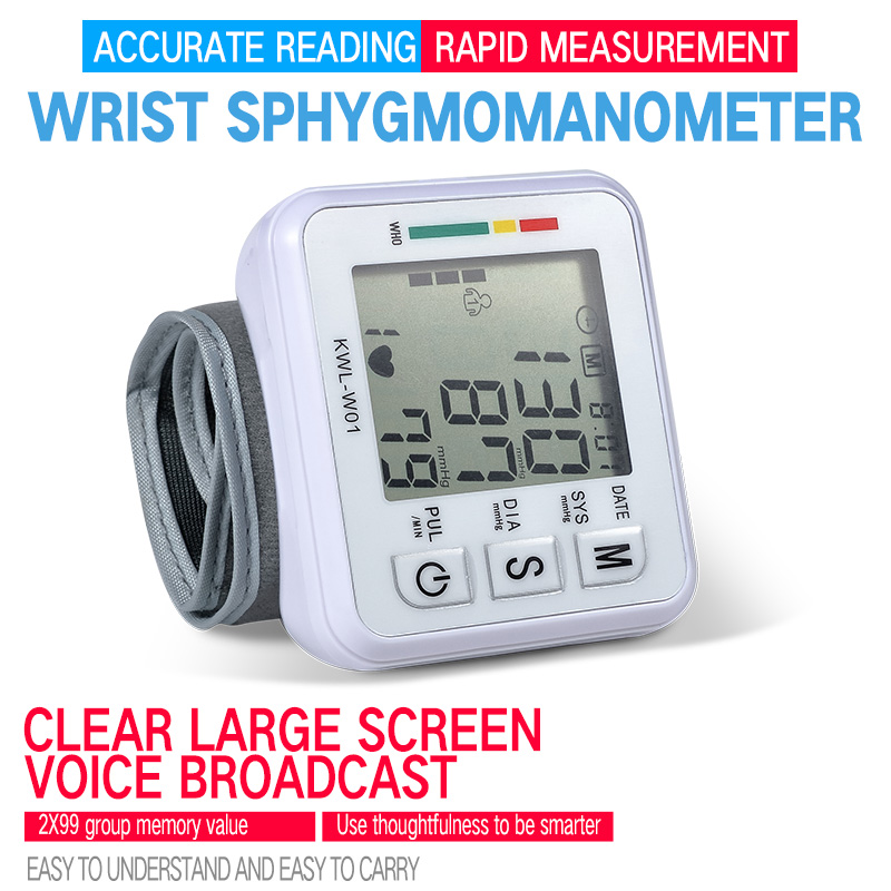 Bloeddrukmeter Bloeddrukmeter Automatische Voice Pols Digitale Tonometer Meter Pols Lcd