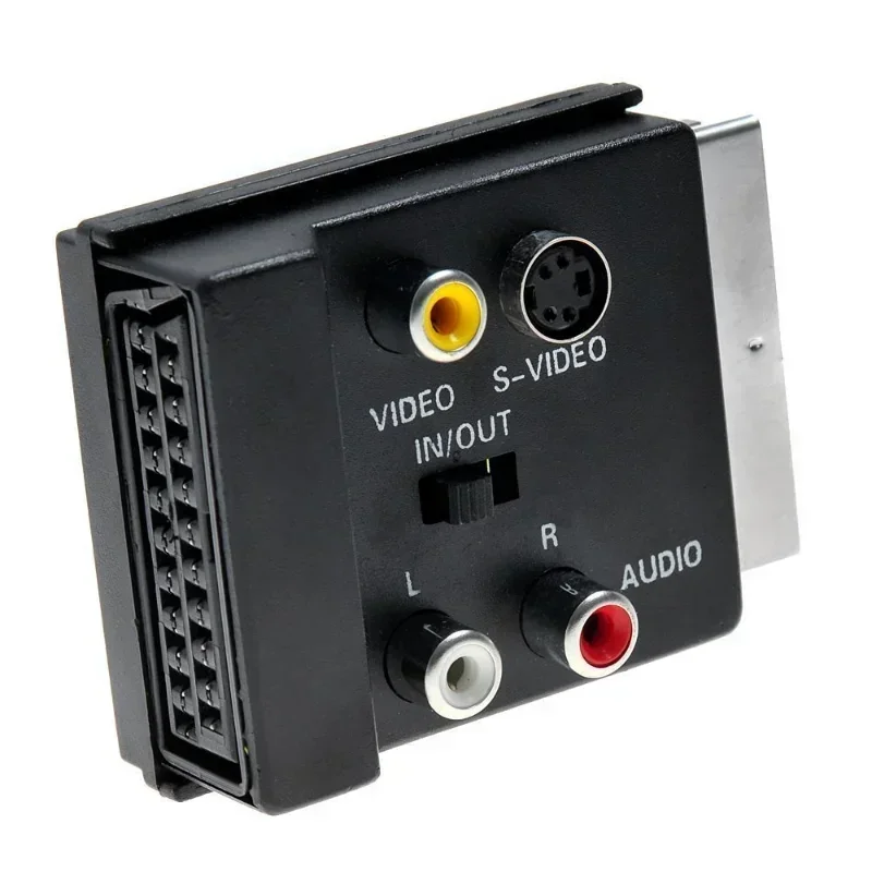 Scart macho para conector adaptador fêmea, 21 agulha, 21 pinos, S-Video, AV RL, Áudio, Conversor, Adaptador, S-Video