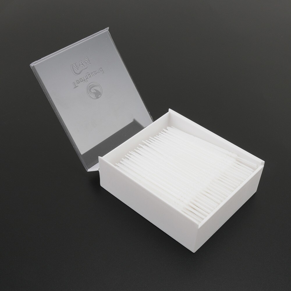 300pcs 2-Way Portable Plastic Toothpicks Disposable Personal Cleaning Interdental Brush Teeth Cleaner Sticks Travel Oral Hygiene