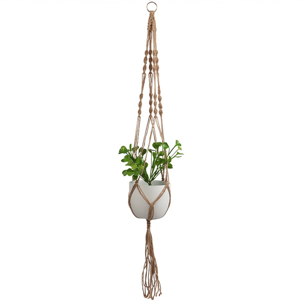 1 Pcs Handgemaakte Macrame Plant Hanger Bloempot Planter Hanger Muur Decoratie Binnenplaats Tuin Opknoping Planter Opknoping Mand