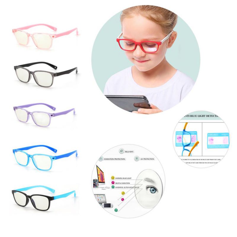 Glasses Kids Blue Light Anti Glare Filter Children Eyeglasses Girl Boy Optical Frame Blocking Clear Lenses