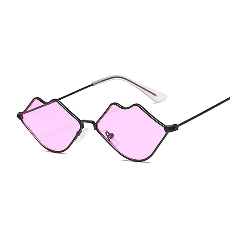 Small Frame Sunglasses Women Retro Lips Mirror Metal Sun Glasses Female Vintage Brand Lunette De Soleil Femme