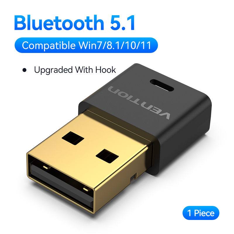 Vention Adattatore Bluetooth USB 5.3 5.4 Dongle per altoparlante per PC Mouse wireless Tastiera Ricevitore audio musicale Trasmettitore Bluetooth: Brown