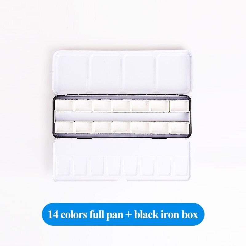 Lege Aquarel Pigment Opslag Subpackage Doos Verf Raster 14/24/48Pcs Full/Half Pan/Grid/Block/Case/Box Lege Ijzeren Doos Levert: Iron-box-full-14pcs