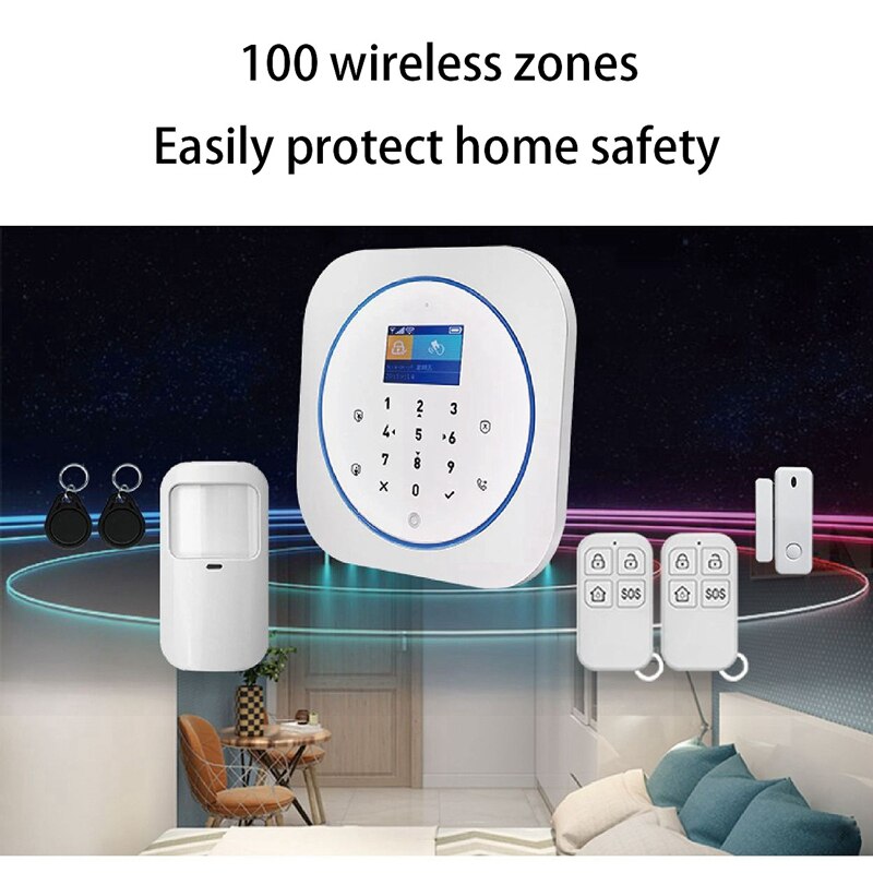 -GSM + WIFI Alarm Host Wireless Home Security Alarm System Anti-Theft Alarm System EU Plug