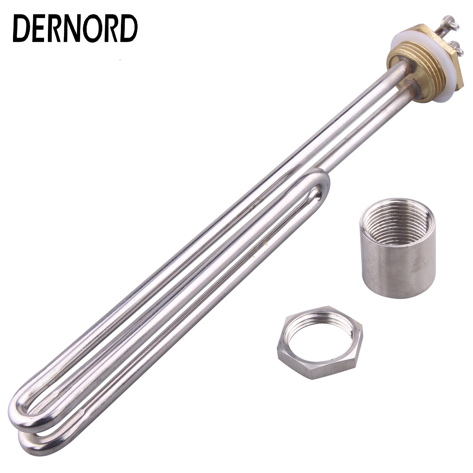 DERNORD Water Heater 220V 2kw 3kw 4kw 5kw Brass Flange 1&quot;BSP / DN25 / 32mm Electrical Fold Back Heater Element Heating Element: 3kw / black