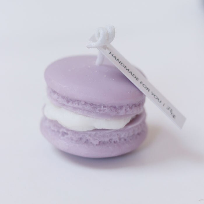 Bougies parfumées Macaron, gâteau , cire de soja, aromathérapie, décoration de maison, d'anniversaire et de mariage: purple