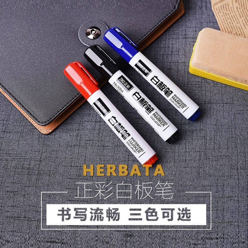 10 Stks/pak Tweekoppige Note Pen Whiteboard Pen Uitwisbare Schrijven Whiteboard Marker Speciale Pen Rood Blauw Zwart Water-gebaseerd Pen