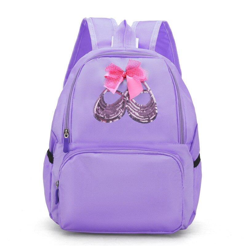 Enfants sac de danse Sequin Bow Latin Ballet fille sac à dos sac d'école filles grande capacité léger enfants sac à dos: VIOLET