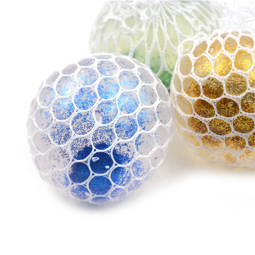 6 Cm Hand Pols Oefening Stress Voor Kinderen Volwassen Willekeurige Druif Vorm Release Bal Sequin Squeeze Anti Stress Bal