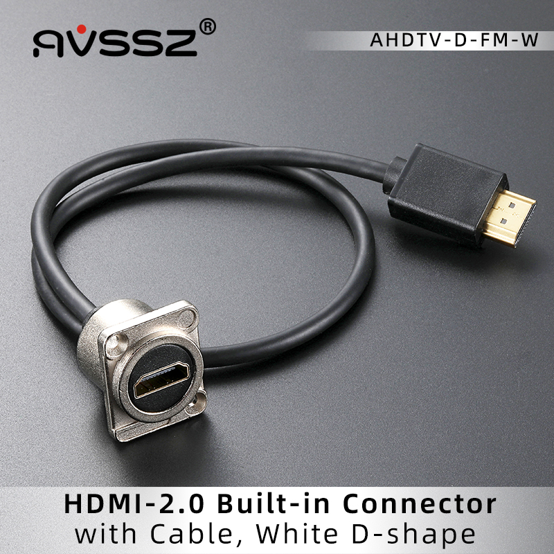 0.5-2m metall hdmi 2.0 data forlengelseskabelkontakt hunn-til-hann innfelt adapterkontaktledninger, til bil, lastebil, motorsykkelindustri: Hvit / <= 0.5m
