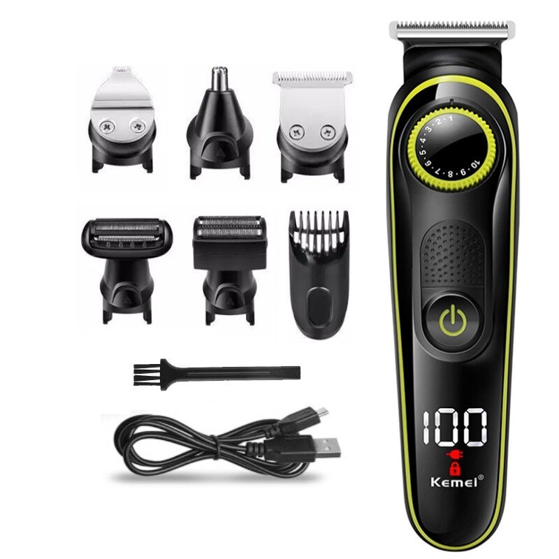 KEMEI – tondeuse professionnelle tout-en-un pour hommes, rasoir électrique pour le visage, le corps et la barbe: KM-696