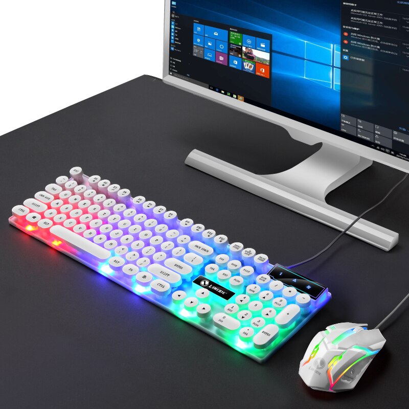 Gaming Keyboard And Mouse Sets Wired Keyboard Game Player Keyboard LED Luminous Gaming Keyboard Set For PC Laptop