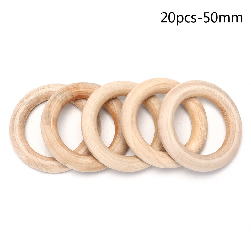5-50pcs Natural Color 2-7cm Wooden Beads Pendant Connectors Circles Rings Beads Unfinished Natural Wood Wall Hanging Ornament