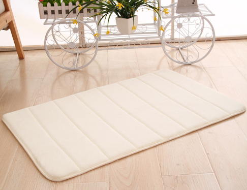 Cobblestone Embossed Bathroom Bath Mat Coral Fleece Non-slip Carpet In Bathtub Floor Rug Shower Room Doormat Memory Foam Pad: Ivory / 1700MMx2400MM