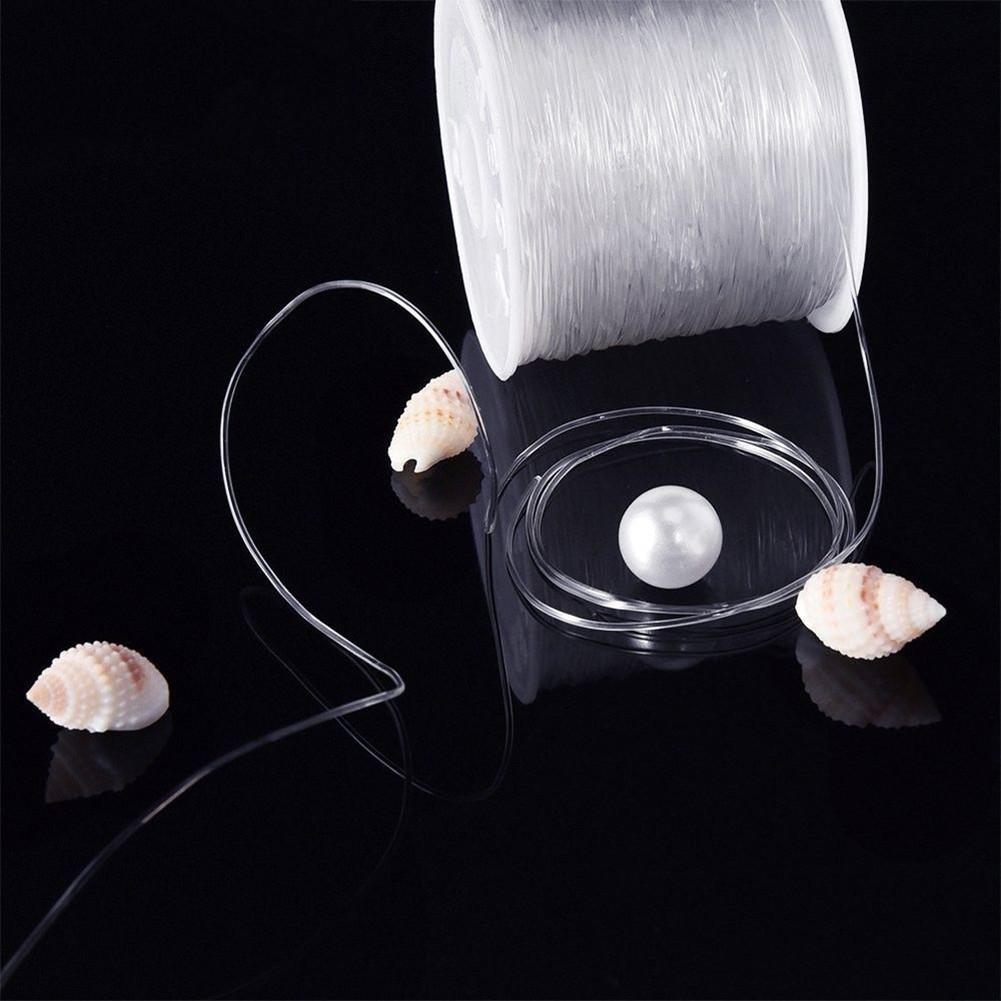 10m/ rulle spandex ledning tråd kinesisk knude elastisk ledning gør det selv gennemsigtige perler flettet snor string armbånd  l6 a 3