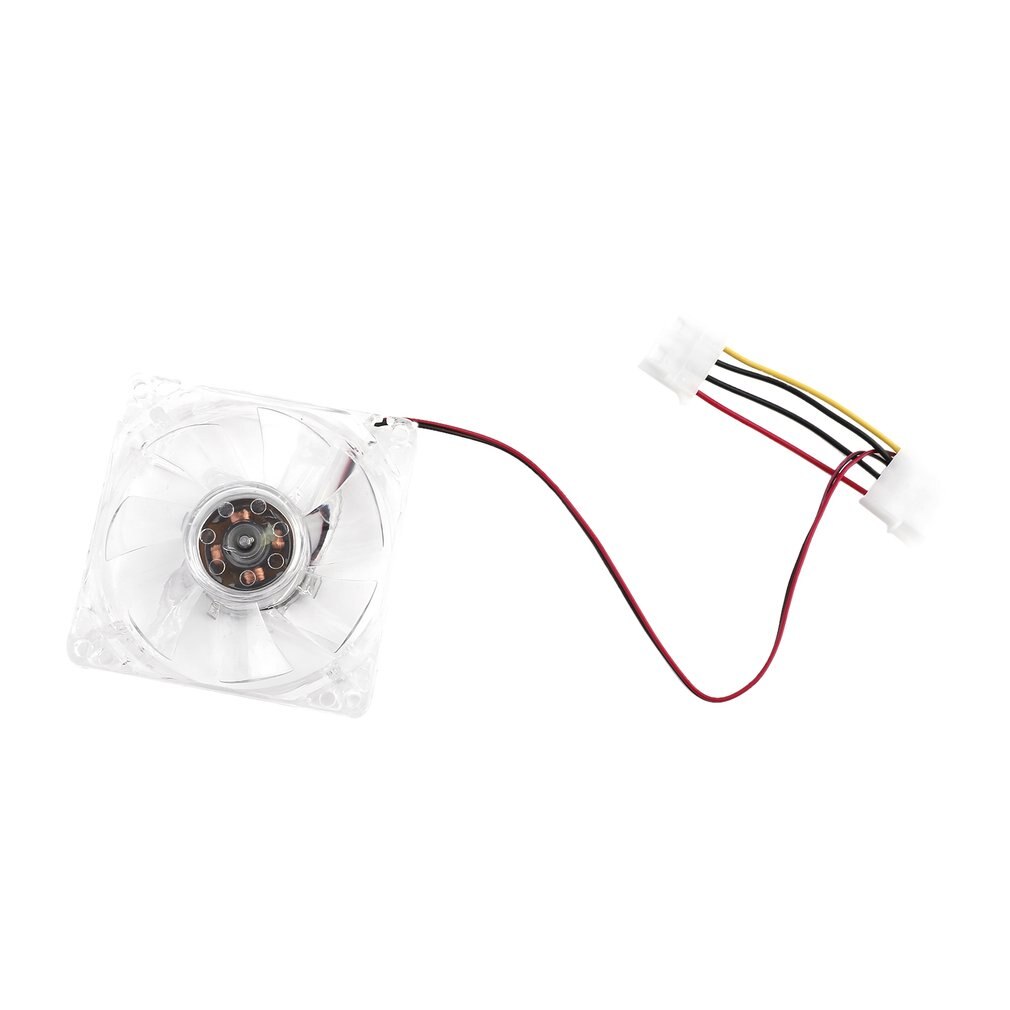 12V 0.20A 80X80X25 Mm Computer Fan 4 Led Stille Pc Computer Case Cooler Cooling Fan mod Blauw En Kleurrijke Licht
