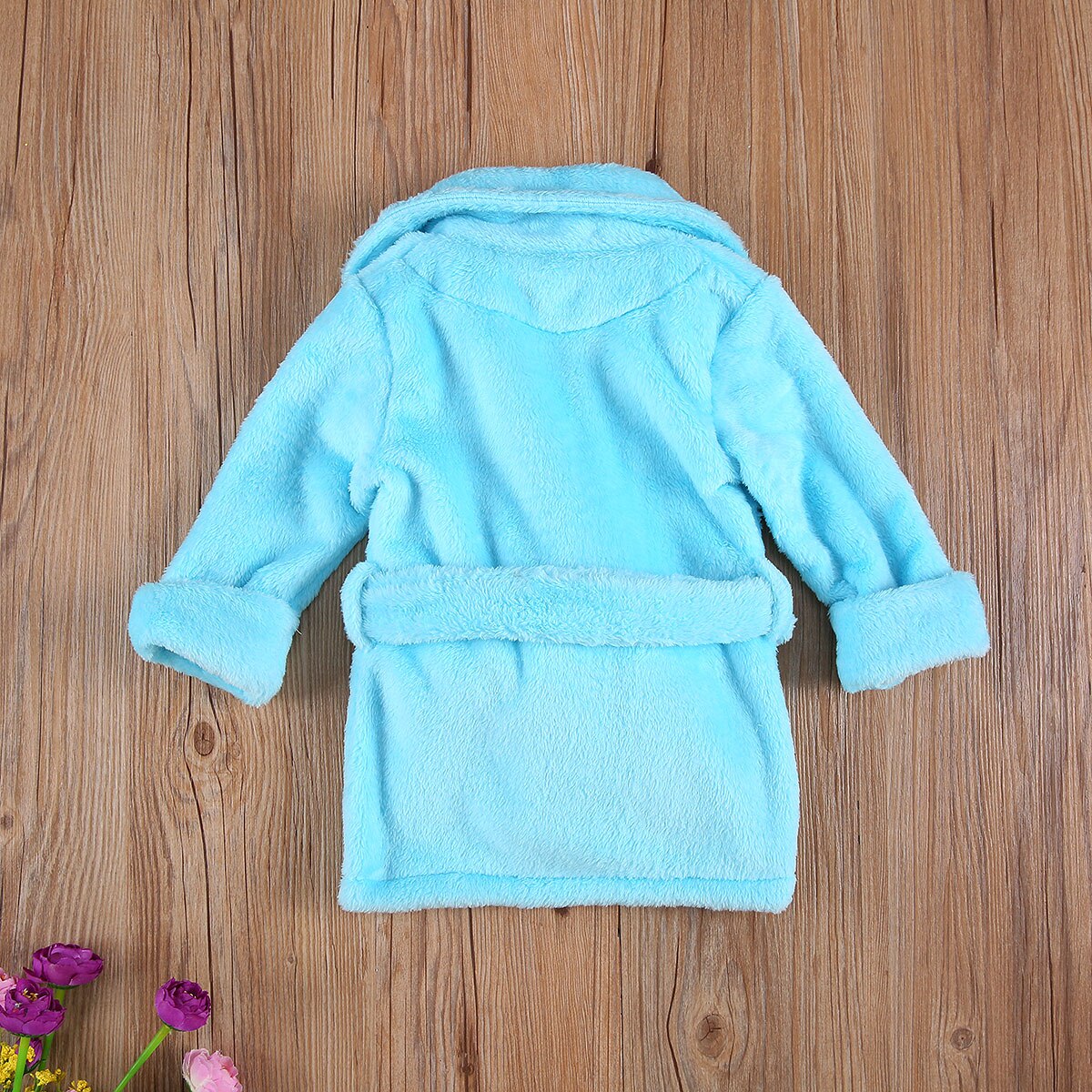 1-6Y Herfst Winter Kids Meisjes Badjas Nachtkleding Effen Fur Lange Mouwen Turn Down Kraag Pocket Gewaden 3 Kleuren