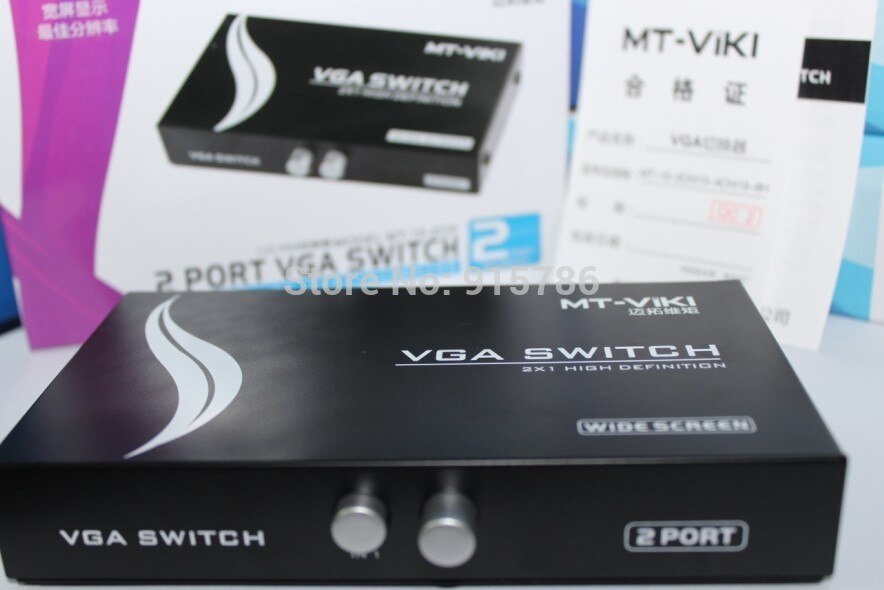 MT-15-2CH 2 Poorten KVM SWITCH/Meerdere Stuks VGA Switch Controller/2 Poort VGA Monitor LCD PC Video Sharing Ondersteuning BREEDBEELD