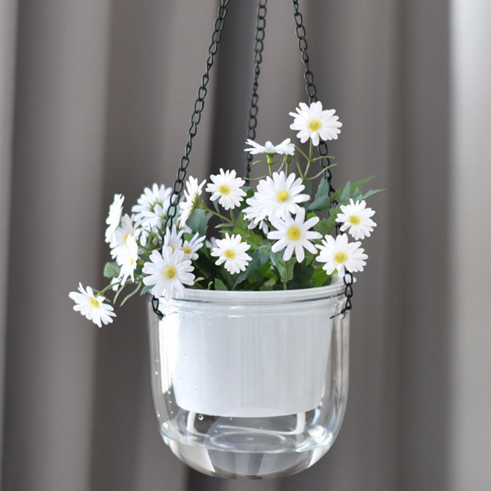 Praktische hangende bloemenemmer, gemakkelijk bij te vullen, transparante plastic bloempot, decoratief