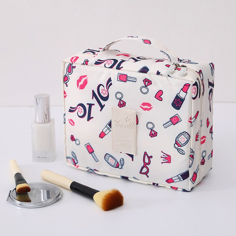 Multifunction Travel Cosmetic Bag Neceser Women Makeup Bags Floral Toiletry Organizer Waterproof Flamingo Storage Make up Cases