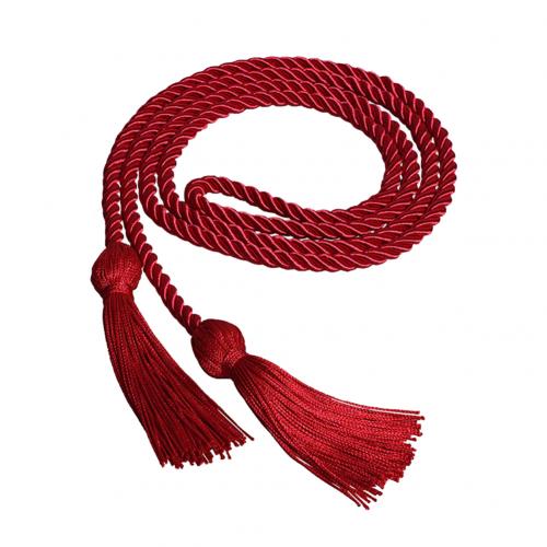 1 pièces couleur unie Graduation cordons avec gland Polyester fil honneur cordon pour les étudiants de fin d'études: Wine Red