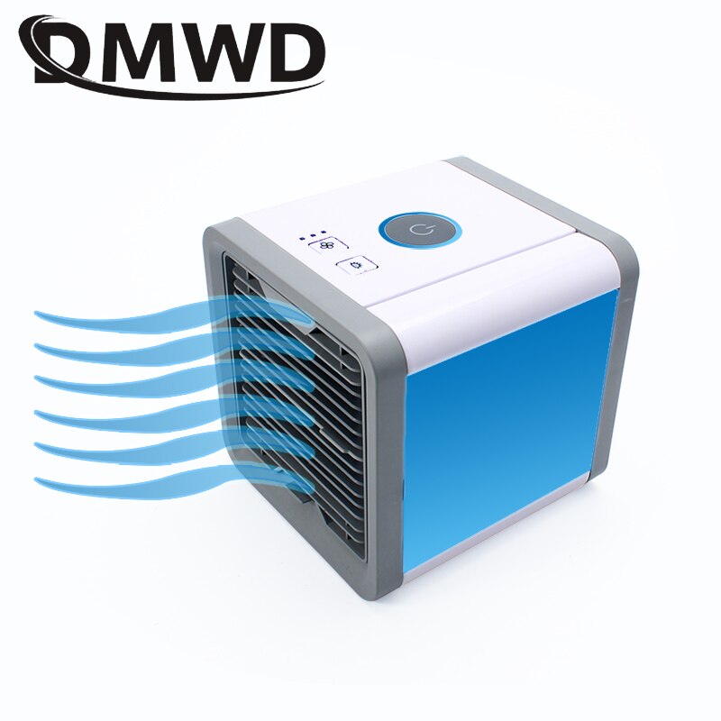 Dmwd Mini Airconditioning Ventilator Luchtbevochtiger Ventilator Usb Oplaadbare Desktop Water Cooling Blower Conditioner Fans Mist Koeler