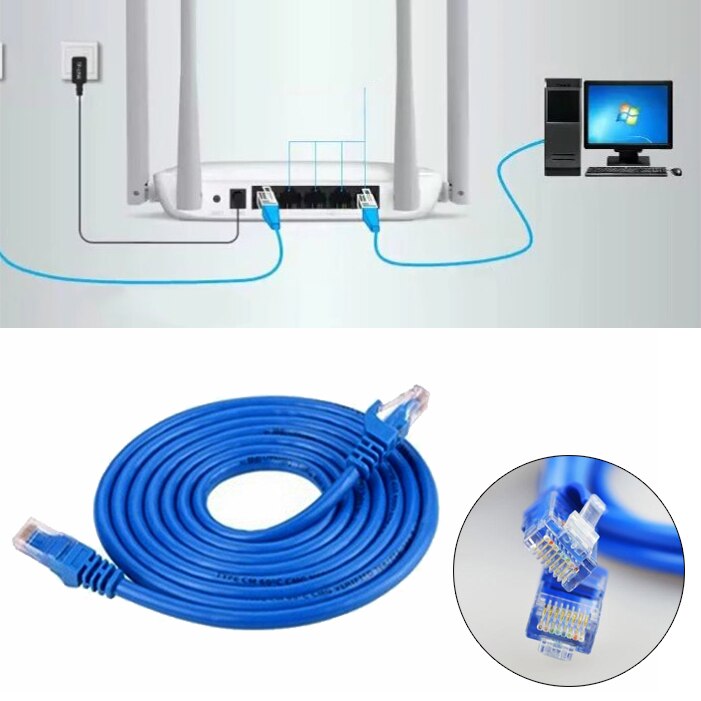 3Meter Category 5 network cable 1000m/s within 5 meters jumper blue a Cat 5E a Network Cable a LAN Wire Twisted pair four pairs